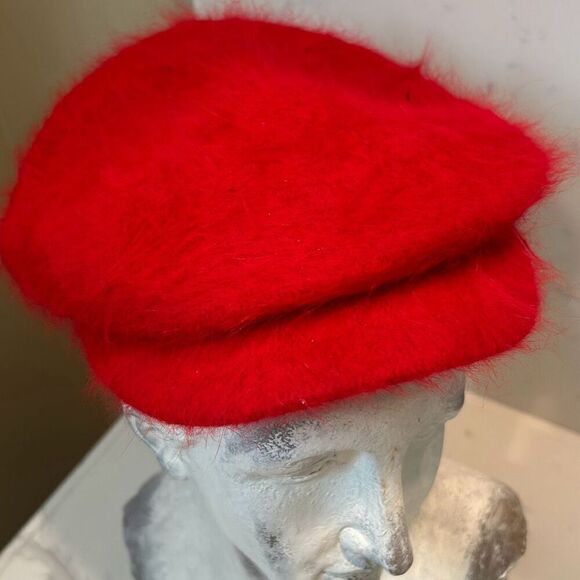 Red Fuzzy Red Wool Hat - Picture 2 of 5